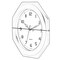 Contemporary Brown Octagon Shaped 11.6-inch Wall Clock - Decorative Wood-Look Plastic Clock for Living Room, Kitchen, or Dining Room - Modern Home Decor Accent Piece with Vintage Charm